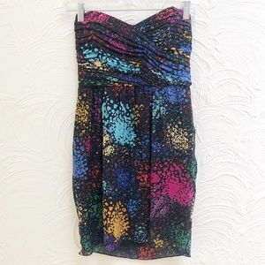 Shoshanna Floral Multi-color Strapless Dress 0